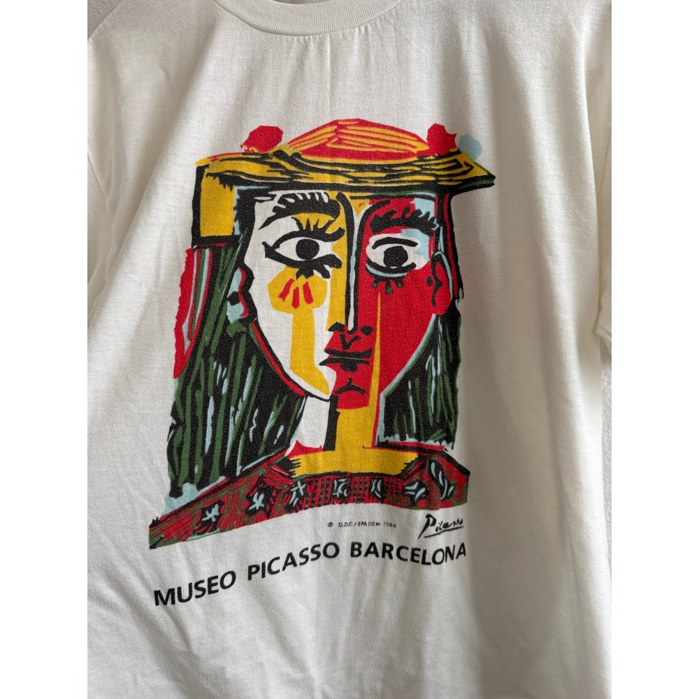 Vintage 1988 Museo Picasso Barcelona Tshirt Single Stitch Art Tee - Picture 2 of 7